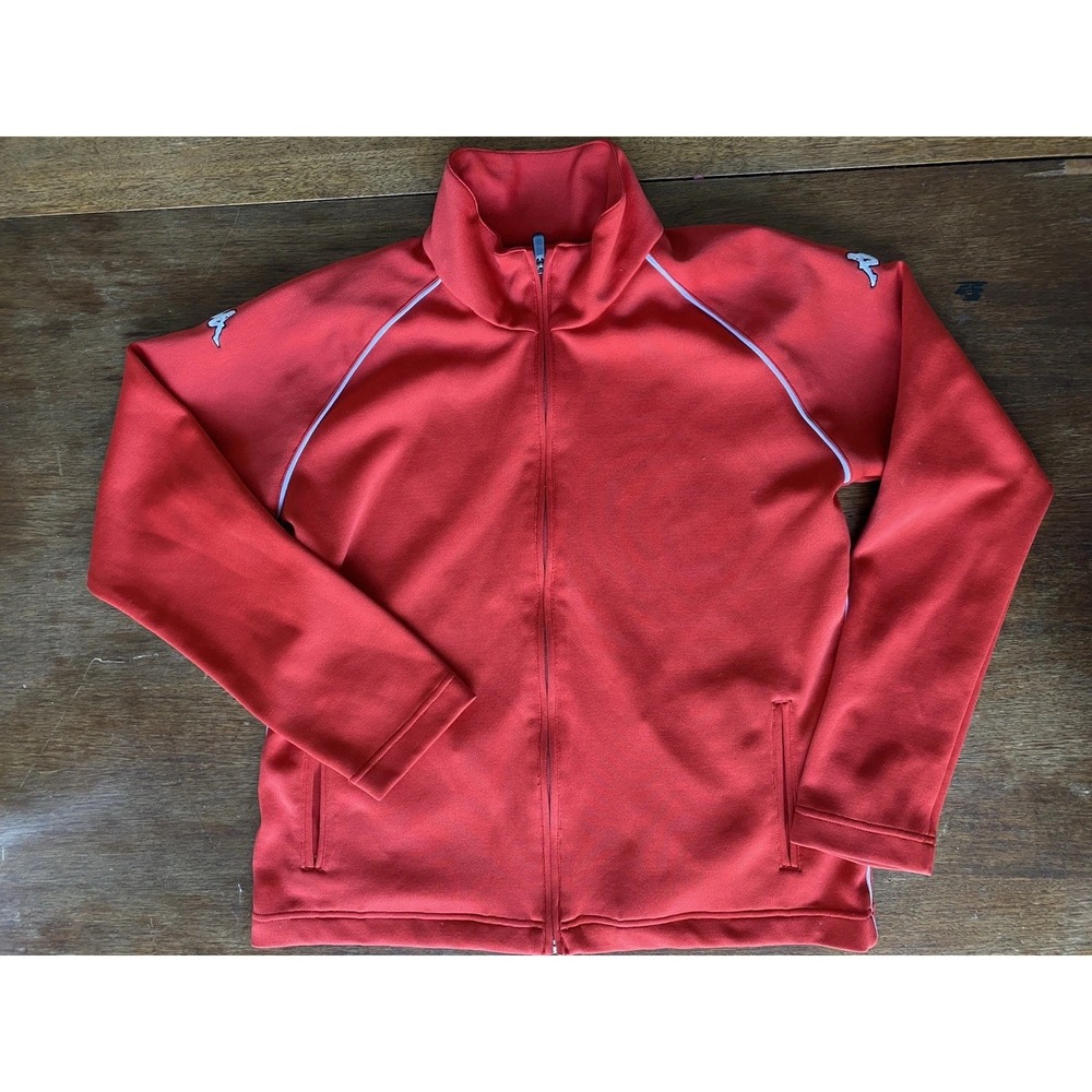 Vintage Kappa Jacket Mens Medium Red Embroidered‎ Logo Full Zip Track Soccer